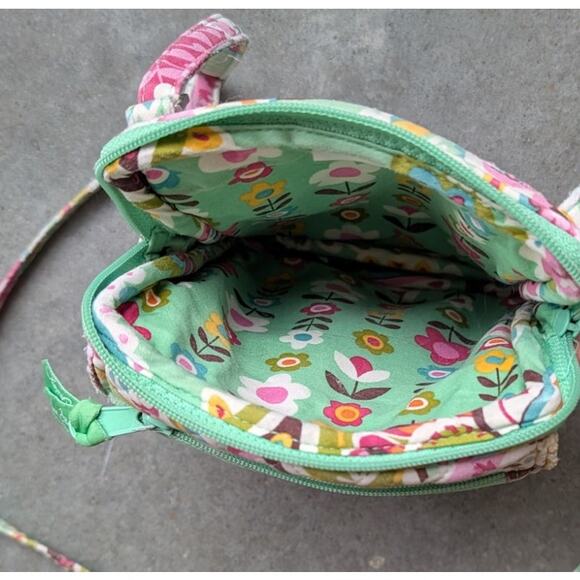 VERA BRADLEY Crossbody Bag Tutti Frutti Vtg Pattern Colorful Vibrant Green Pink - Picture 4 of 9